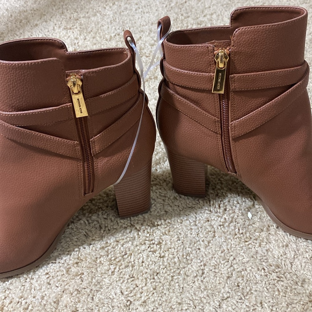 Michael Kors NEW heeled ankle boots brown cognac size 8 - Picture 7 of 13